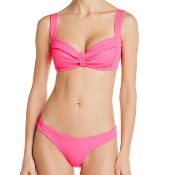 Aqua Pop Pink Sunset Boulevard Bikini Top Size Medium and Bottom Size Small - Picture 1 of 8